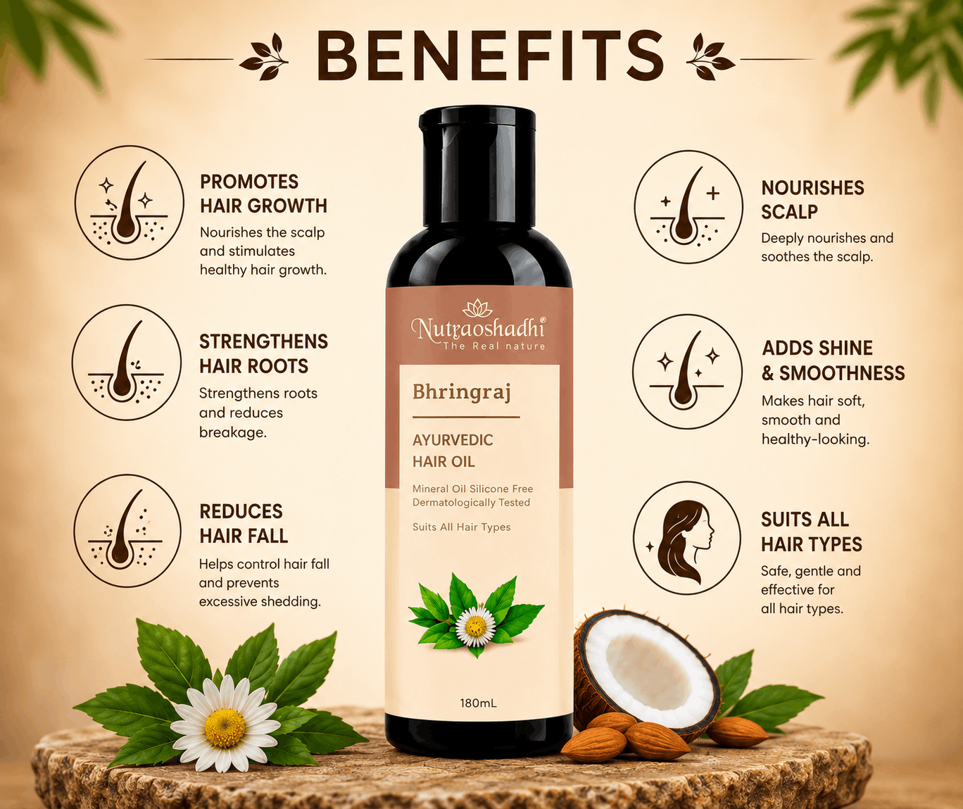 Bhringraj Ayurvedic Hair Oil – 180ml