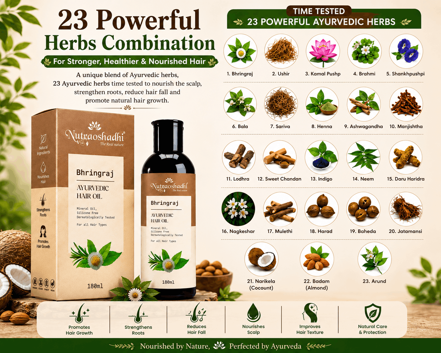 Bhringraj Ayurvedic Hair Oil – 180ml